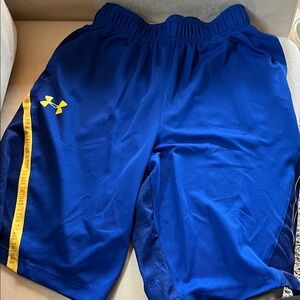 Under Armour Steph Curry Royal Blue Shorts with Gold Accent